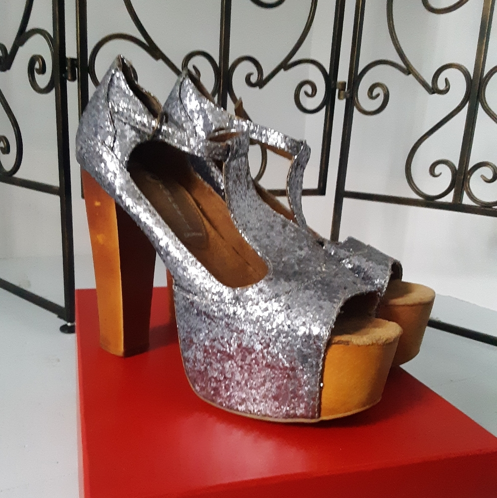 Jeffrey Campbell Glitter Foxy Plarforms - 7